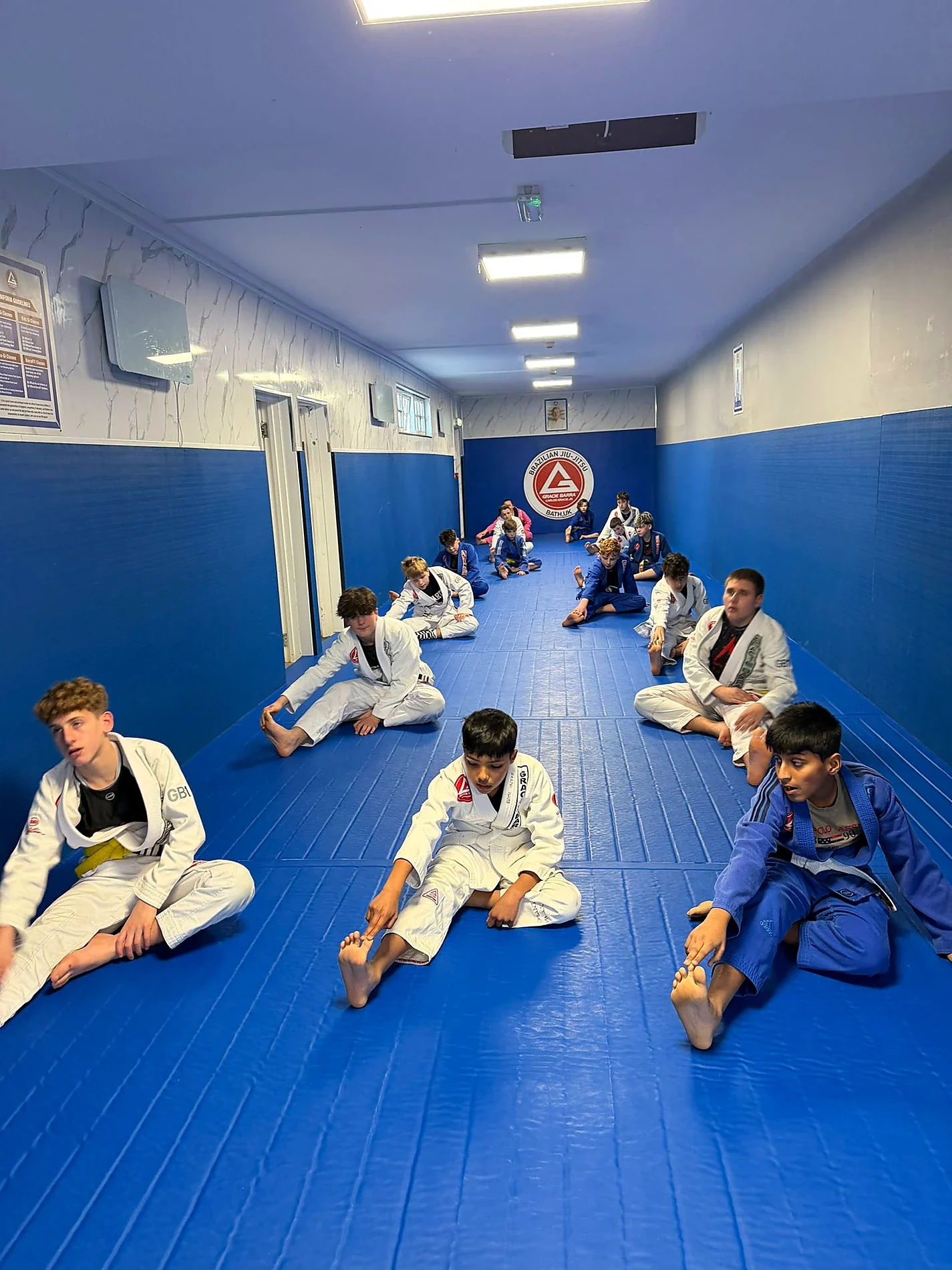 Gracie Barra Bath training floor during an adult class