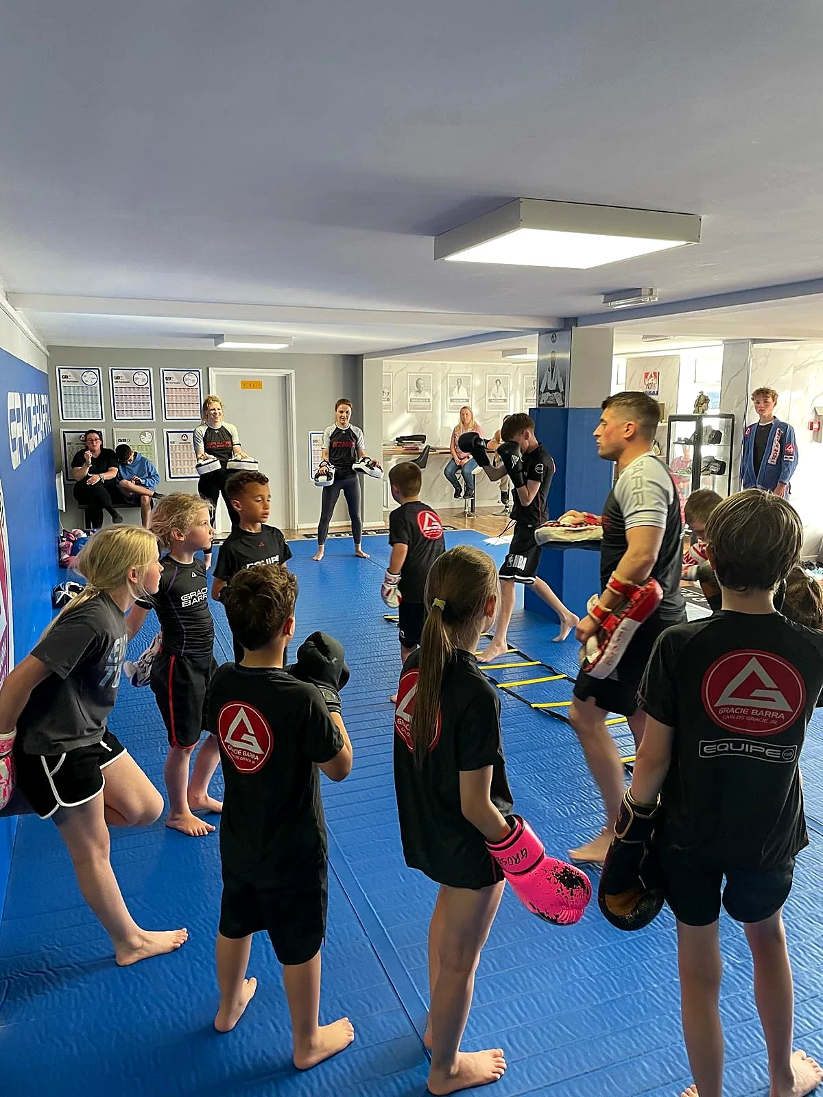Youth striking class at Gracie Barra Bath